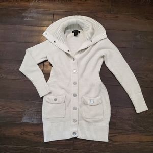 White House Black Market white long cardigan